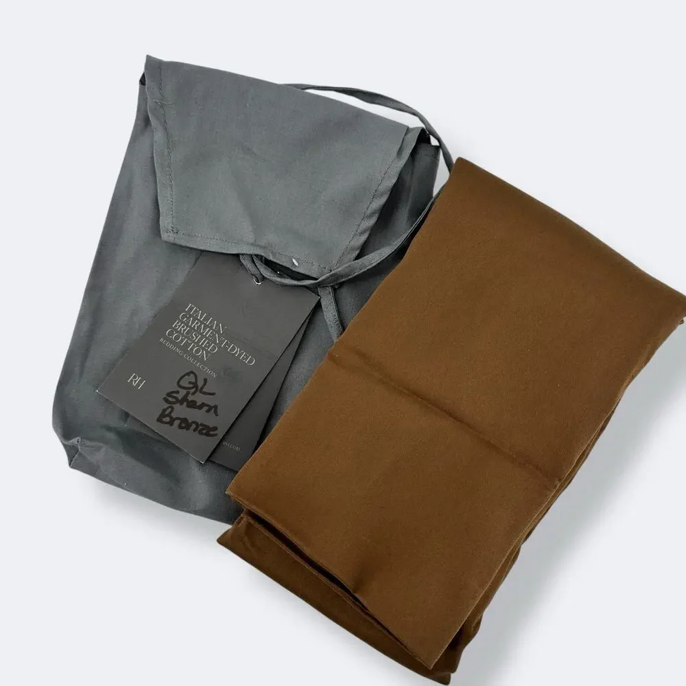 Restoration Hardware Garment Dyed Brushed Cotton Sham Queen Lounger Bronze